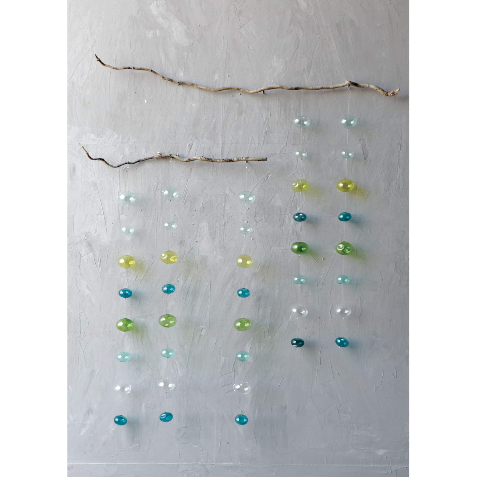 Hello Honey® 4ft. Blues & Greens Hand Blown Bubble Glass Garland
